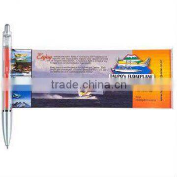 Customized advertising logo pull out banner pen