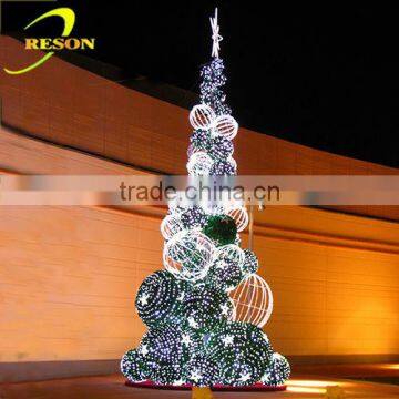 H:7.5m LED lighting balls christmas trees