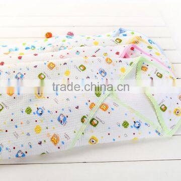 100% Cotton printed Hooded Baby Knitted Blanket