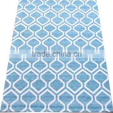 Jaquard Flat Weave Art Silk Rug With Canvas Backing