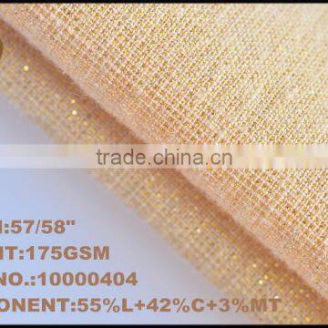 Bright Shiny Linen Cotton Metallic Fabric photo-2