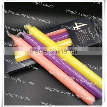 color scented decorative long stick/taper paraffin wax candles