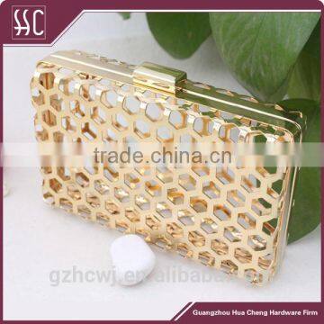 Newest design metal mesh clutch bags & grid hollow custom box purse frame                        
                                                Quality Choice