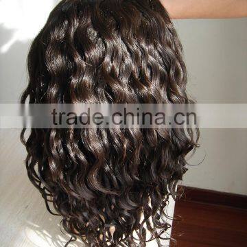 12 inch natural color curly virgin full lace wigs human hair