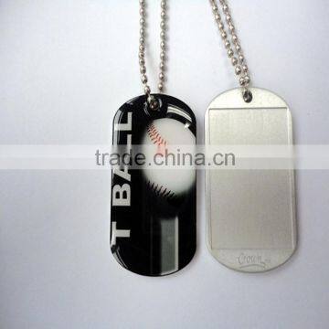 Custom cheap stainless steel printing dogtag with ball chain