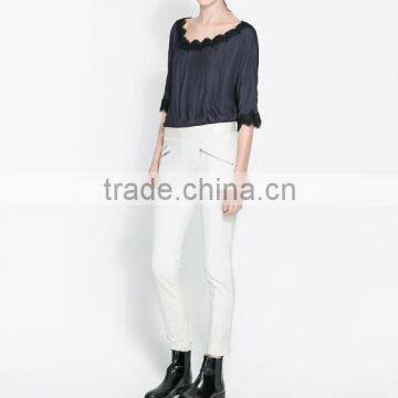 Fashion Black Punk Style Antique Slider Zipper Pants For Cool Girls