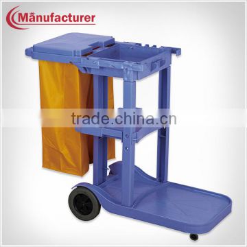 Hotel Housekeeping Plastic Cleaning Service Janitor Trolley/Laundry Line Cart