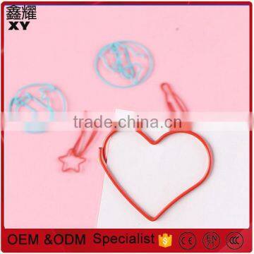 professional factory customer logo red fancy heart shape novelty paper clips