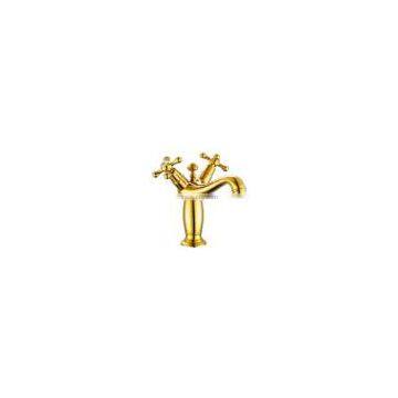 Gold contemporary mix faucet urniture bathroom double handle mix faucet