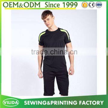 Wholesale high quality mens 100% polyester dry fit breathable elastic blank sport t shirt