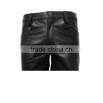 Men's Black Leather Style 5 Pockets Shorts Brand New