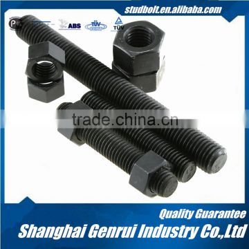 High quality black color 1/4 -4 inch astm a193stud bolt b7