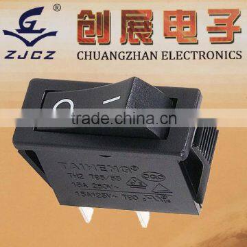 electrical t85 miniature rocker switch,6A 250V 10A 125V COPPER PINS rocker switch