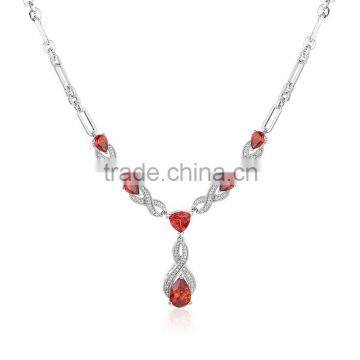 925 Sterling Silver Stone Chain Necklace Jewellery SNP029W photo-6