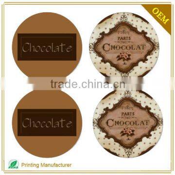 Custom Cheaped Chocolate Rim Tds Sticker In Labels Printing