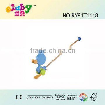 wooden duck push along toy