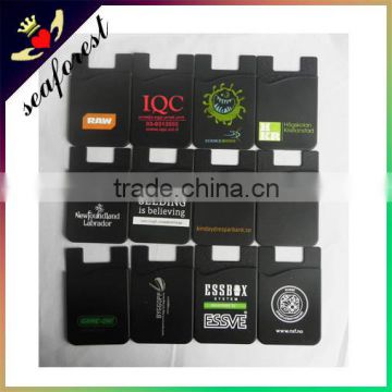 custom printing logo 3m sticker adhesive phone silicone card holder,silicone smart wallet