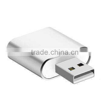 Factory Supply Aluminum Alloy Sound Card Reader Audio Adapter With Stereo Headphone/speaker and Mono Microphone Jacks photo-3