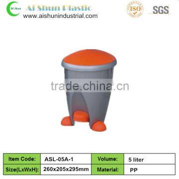 5 Liter Bathroom plastic colored trash can