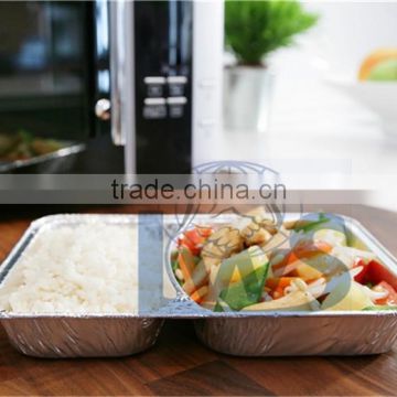 Fast food lunch box/two portion foil container, 2 compartment foil container manufacturer