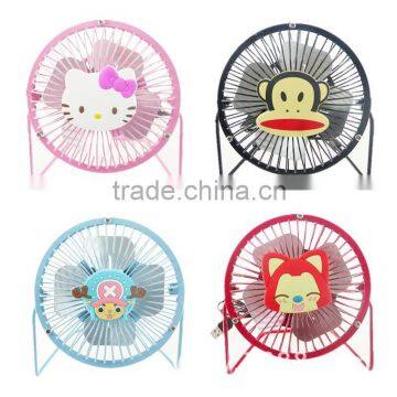 USB cartoon metal fan 4 inch mini ultra-quiet fan