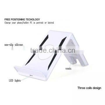 Latest Version Qi Three Coils Wireless Charging Pad Cell Phone Charge Dock Cradles With 5V 1A DC Power Supply for Mobile Phone photo-5