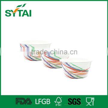 Disposable Custom Logo Printed Ice Cream / Frozen Yogurt Paper Bowl With Lid