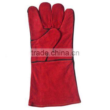 Cow Split Leather Welder Glove - Red Color