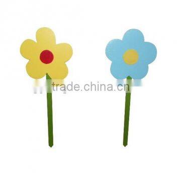 Spring colorful wooden flower stick for garden decoration,kids spring teaching tool gifts