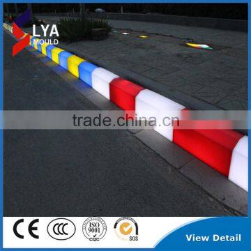 2016 bearing 800kg RGB Led curbstone, colour light road kerb plastic led kerb stone