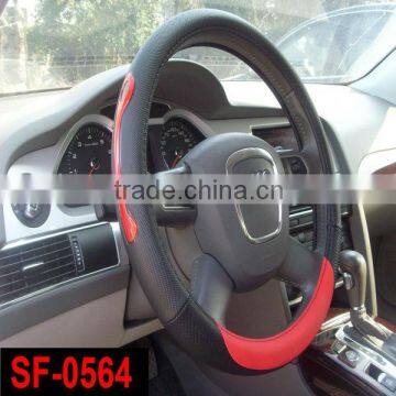 popular PVC red car steering wheel covers with smiling sale from manufacture