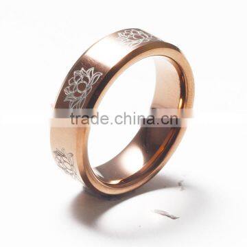 Custom engraving rose gold tungsten wedding ring for men&women