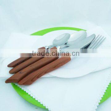 wooden handle flatware sets