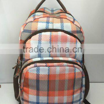 2016 fashion & concise plaid sport backpacks for female,oranger,YX-SP-10