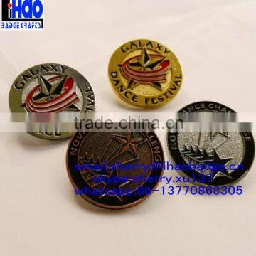 zinc alloy soft enamel lapel pin with butterfly clutch back