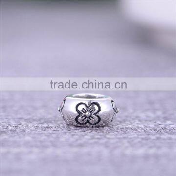 Flower Design Engravable Large Hole Beads Tibetan Silver Beads photo-3