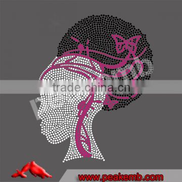 New Tshirt Rhinestone Transfer Afro Girl Rhinestone Motif Iron On Cloths