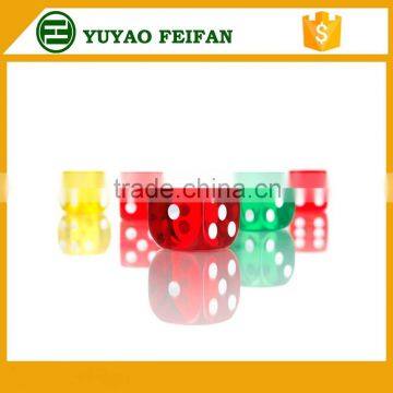 plastic game dice with round corner transparent 6 sided dice