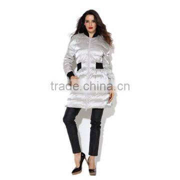 Pretty Steps 2015 High End Silver Elegantly Long Length Ladies Winter Long Down & Feather Fill Coat