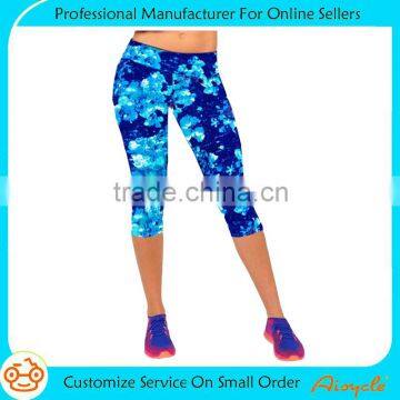 Custom sublimation women yoga fitness capri pants