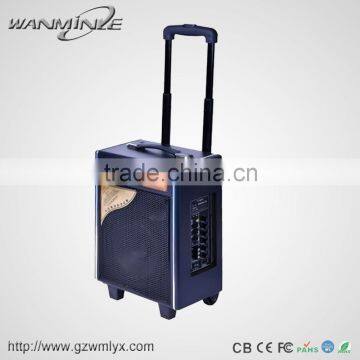 Power Bank Rechargable Wooden Speaker With Sound Recording Portable 8" Trolley Speaker For Sale