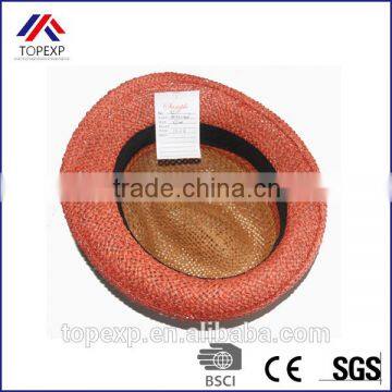 Narrow Brim Hat Roll Up Straw Hat With White Band photo-3