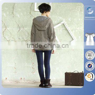 2016 V Neck Bat Sleeves Lady Hoody Sweater