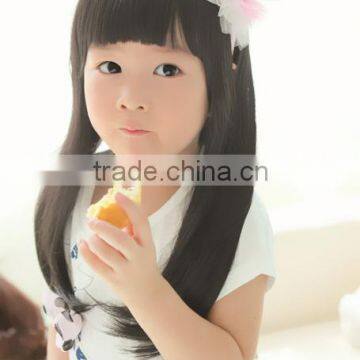 Hot selling cheap kids wigs long black straight hair wig for Kids natural Wigs