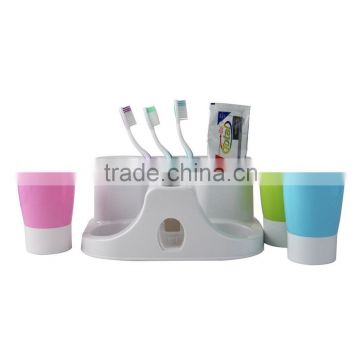 Toothbrush and Toothpaste Rinse Cup Holder Family Set for Bathroom Organizer