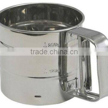 250g manual pressable stainless steel flour sifter