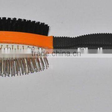 Double-sided plastic handle pet brush