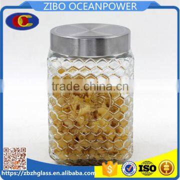 square shape glass canister jars