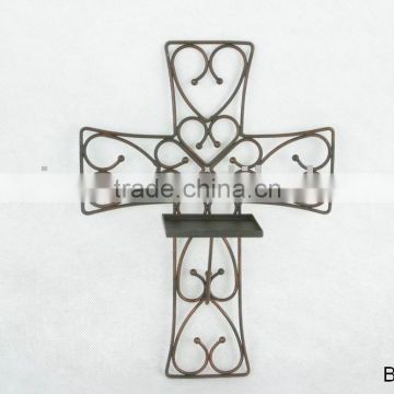 cross wall candle holder