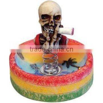 Skeleton Skull Head Bobblehead Ashtray, Souvenir photo-2